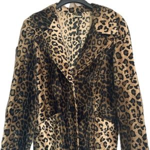 Leopard print faux coat